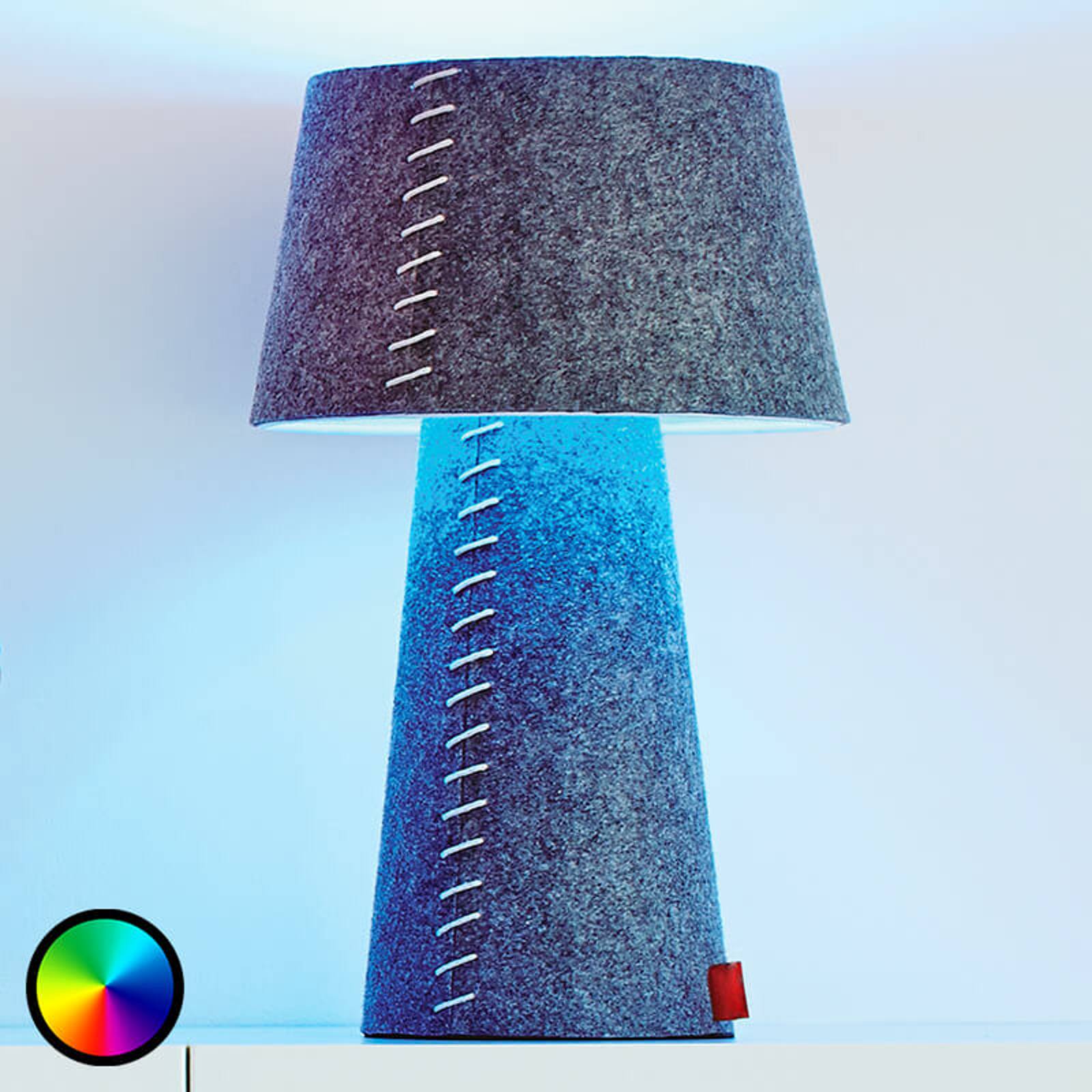 Färgväxlande LED-bordslampa Alice i filt