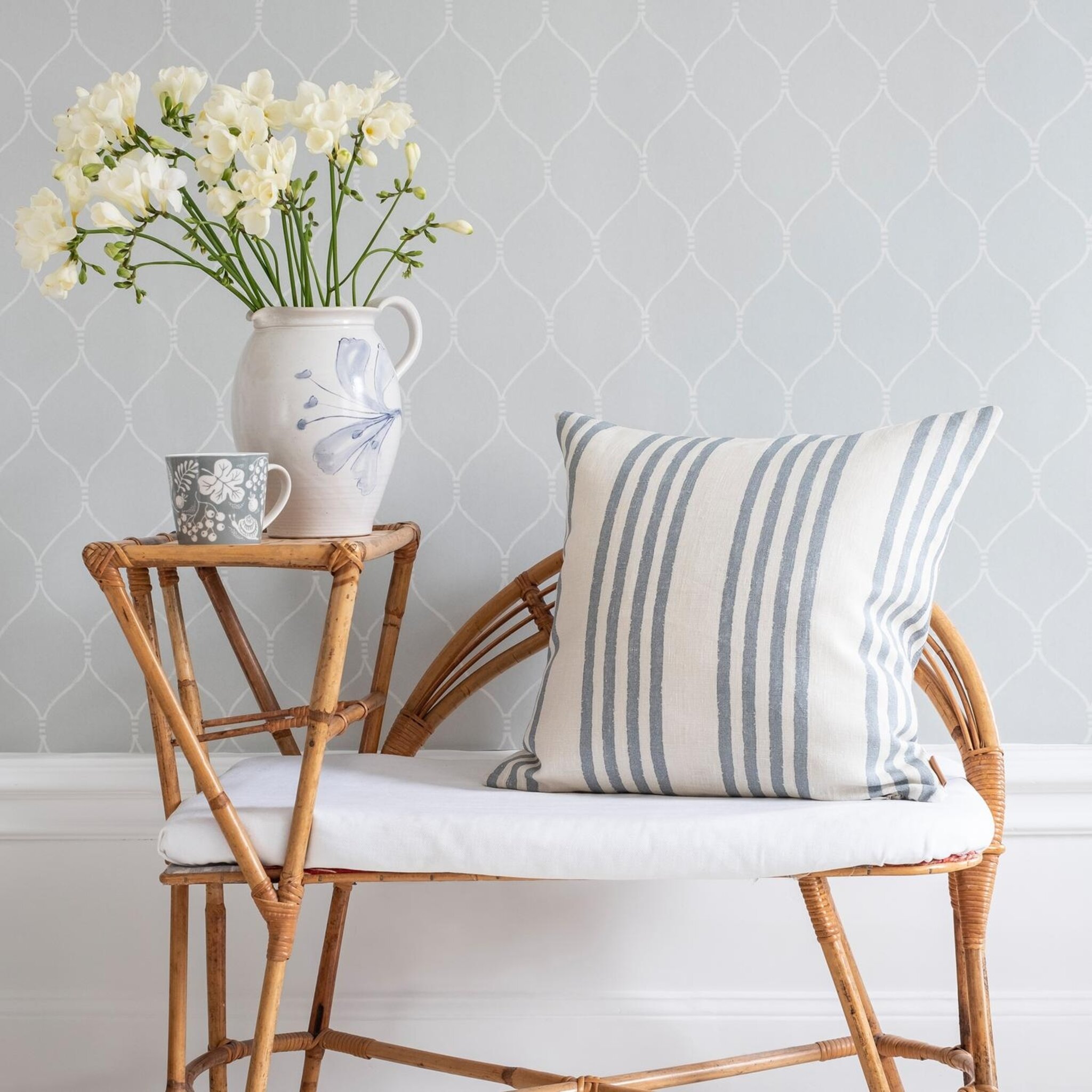 Kuddfodral Linne 50x50cm Fields Ebony/dusty Blue, 50x50 cm