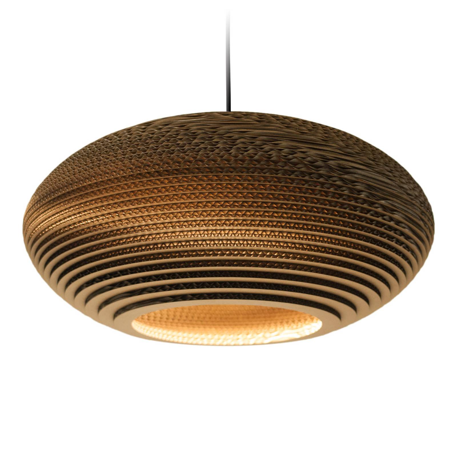 Pendellampa Disc brun Ø 50 cm
