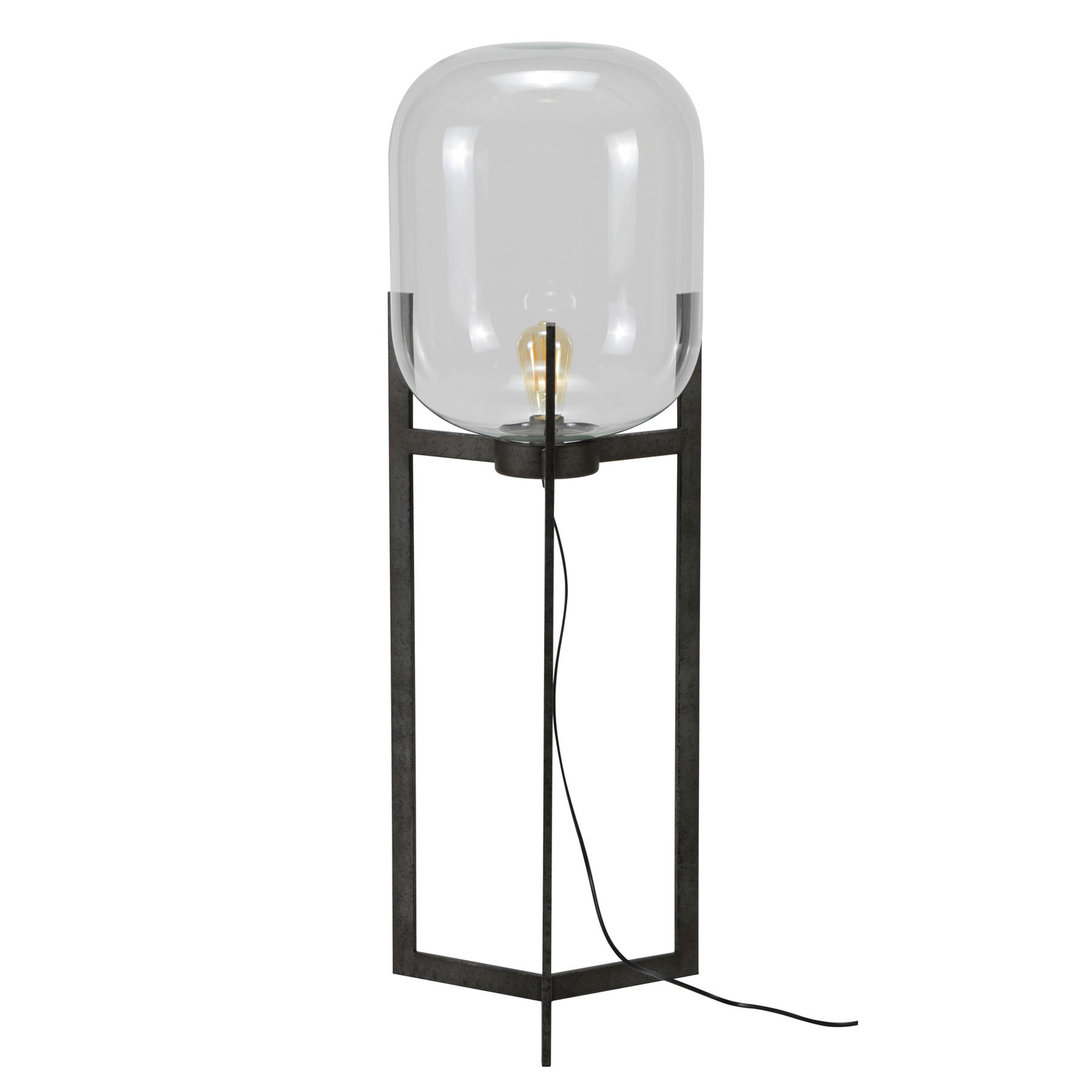 Golvlampa Vetallo - klart glas, antikt silver