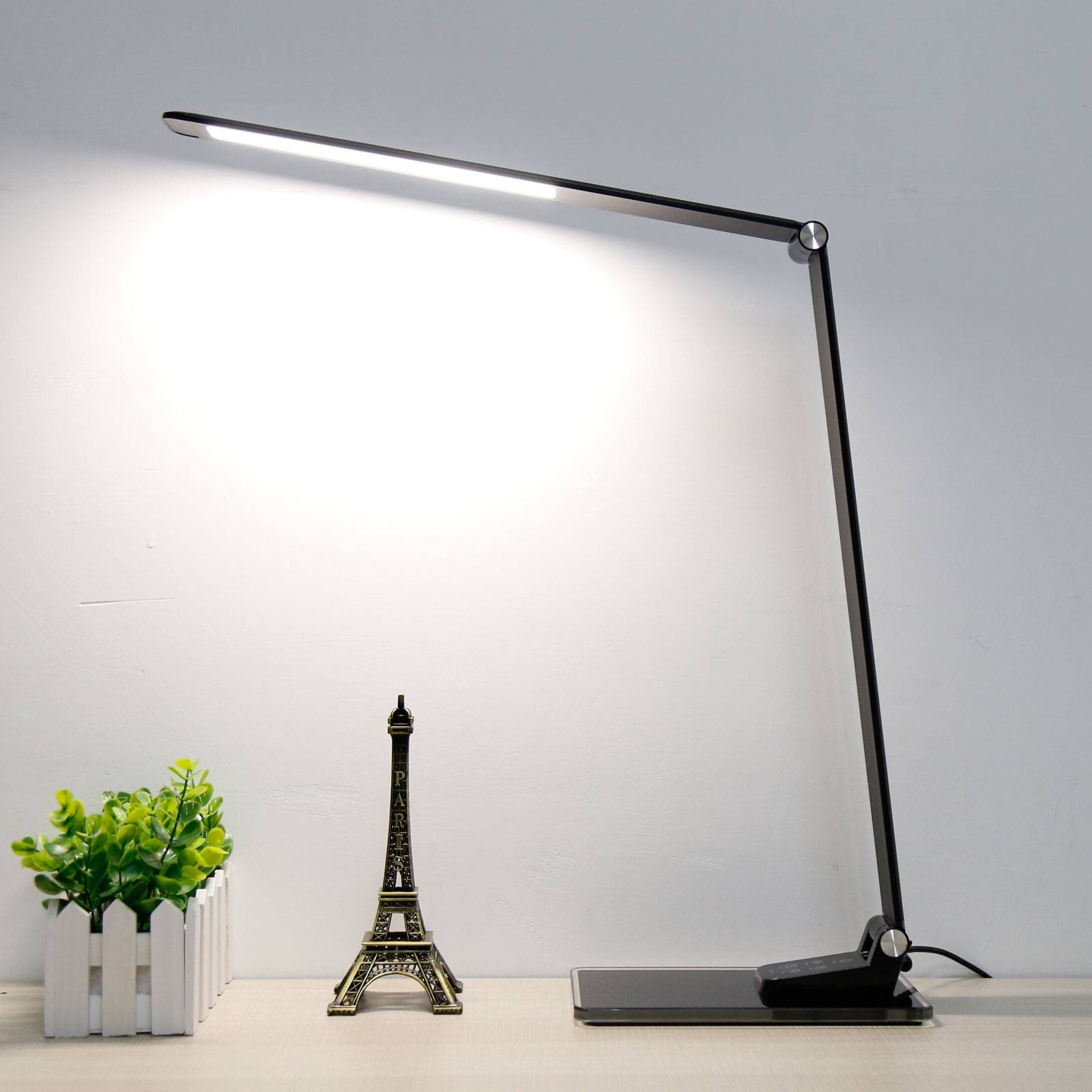 LED-skrivbordslampa Starglass med glassockel