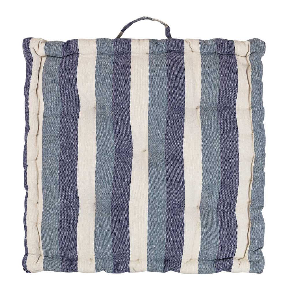 Broste Copenhagen - Ava Sittdyna Randig 40x40x6 cm Blårandig