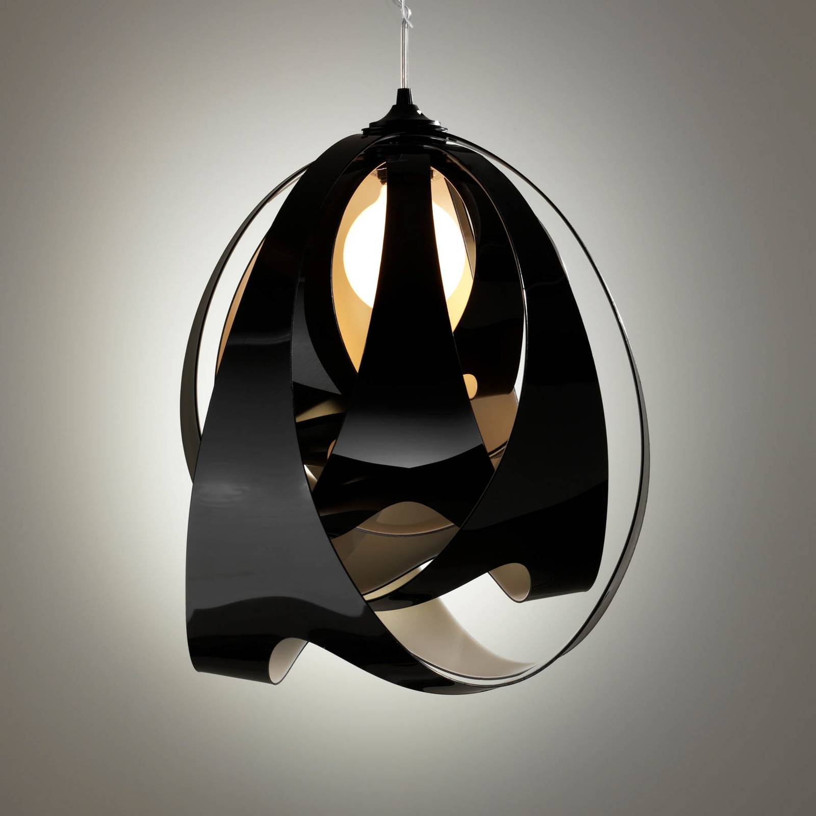 Modern taklampa GOCCIA DI LUCE, svart
