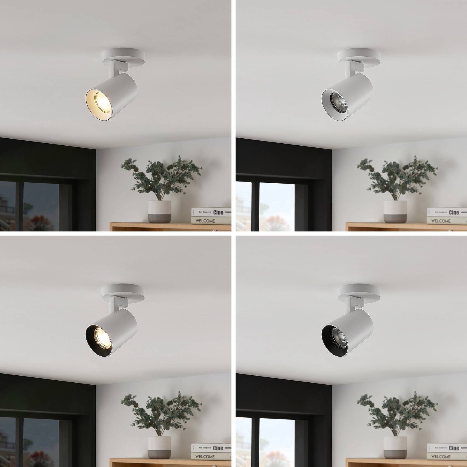Arcchio Iavo spotlight, rund, 1 lampa, vit