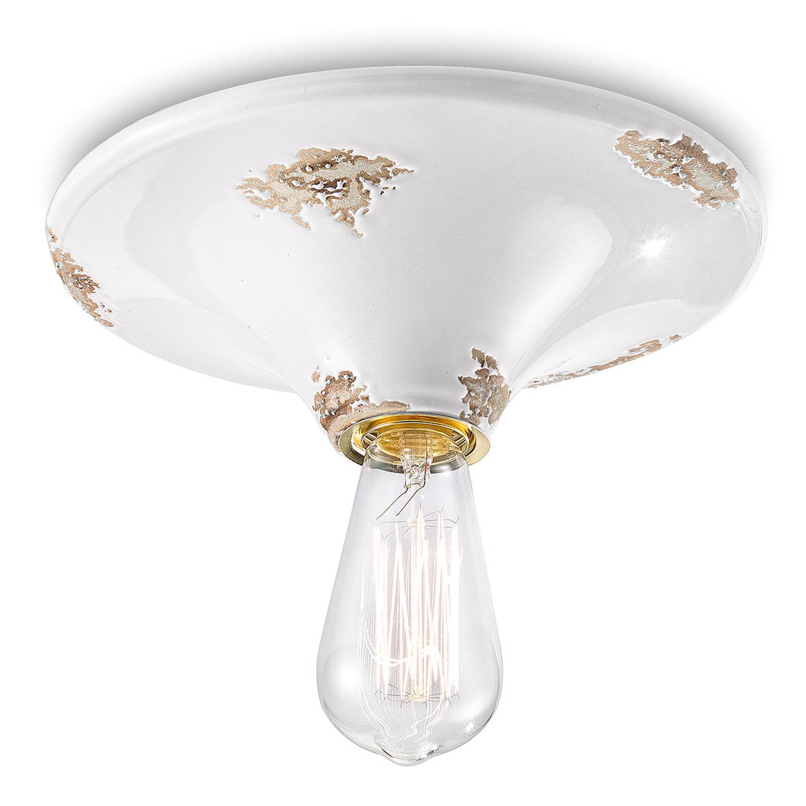 Vintage-taklampa C134 vit