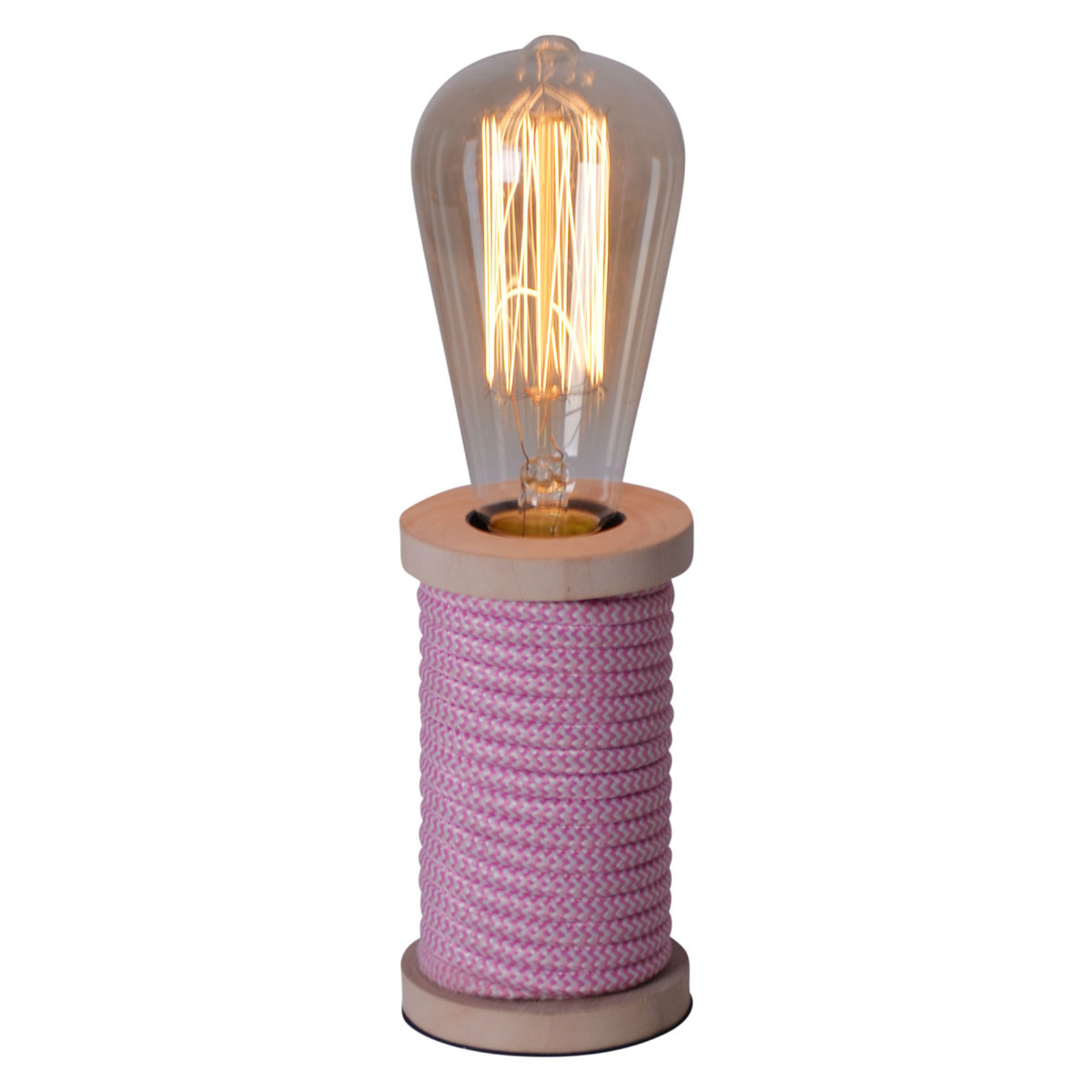 Bordslampa Max med träfot rosa
