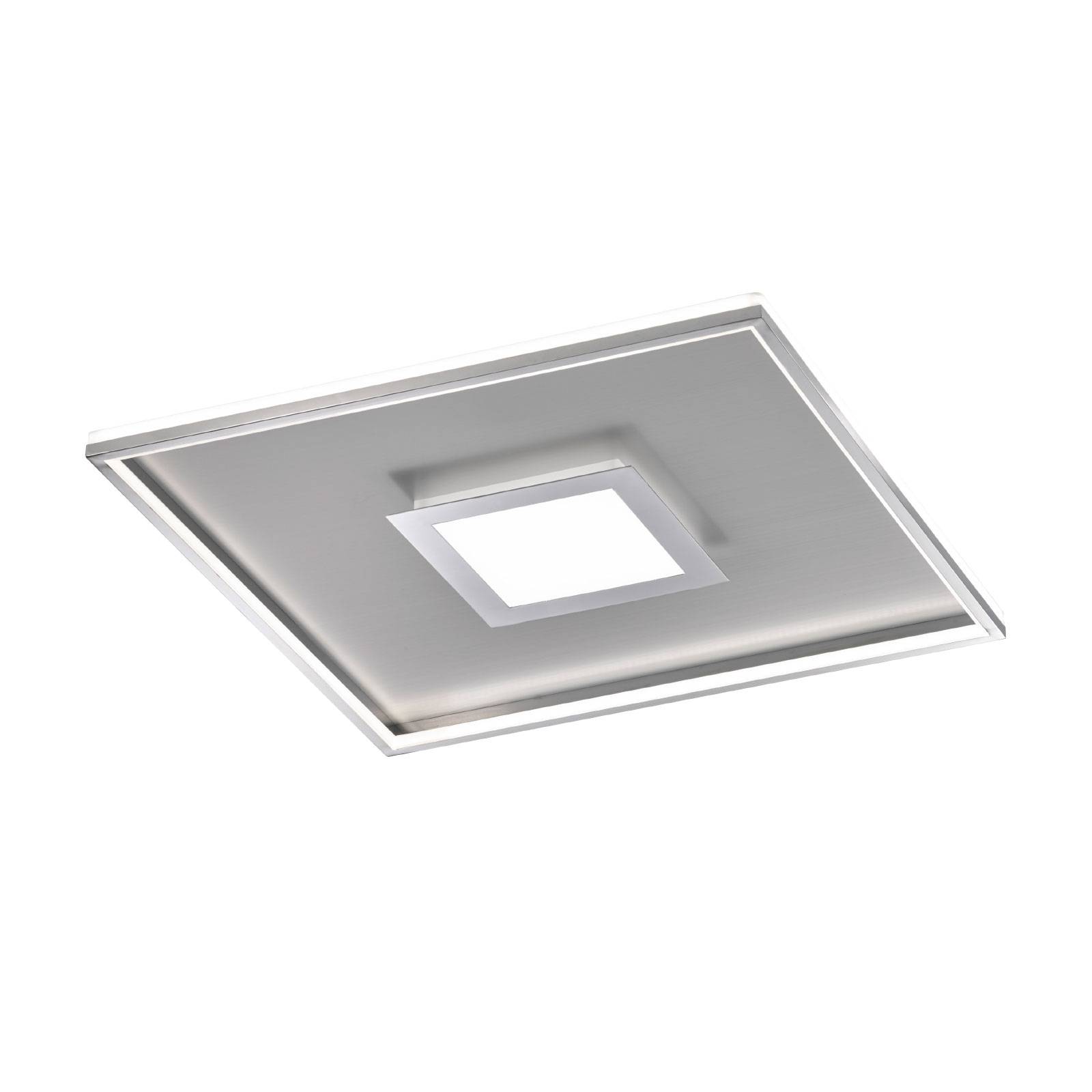 LED-taklampa Zoe, kvadratisk, krom 60 x 60 cm