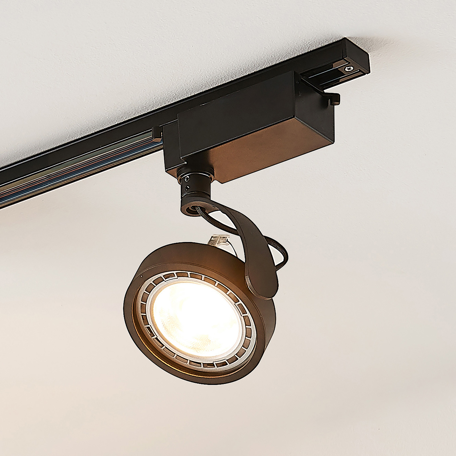 1-fas LED-spotlight Rick i svart