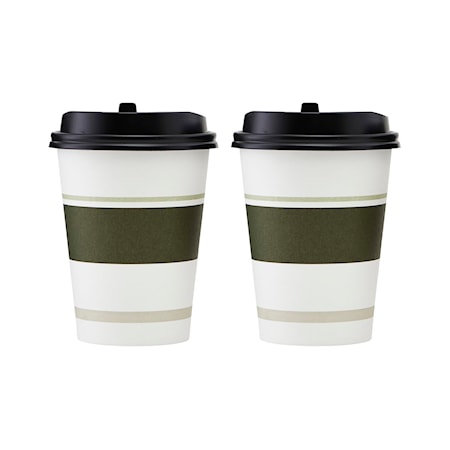 Pappersmugg To go Stripes Grön