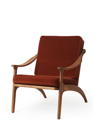 Lean Back Lounge Chair Brick Red Sammet Teak
