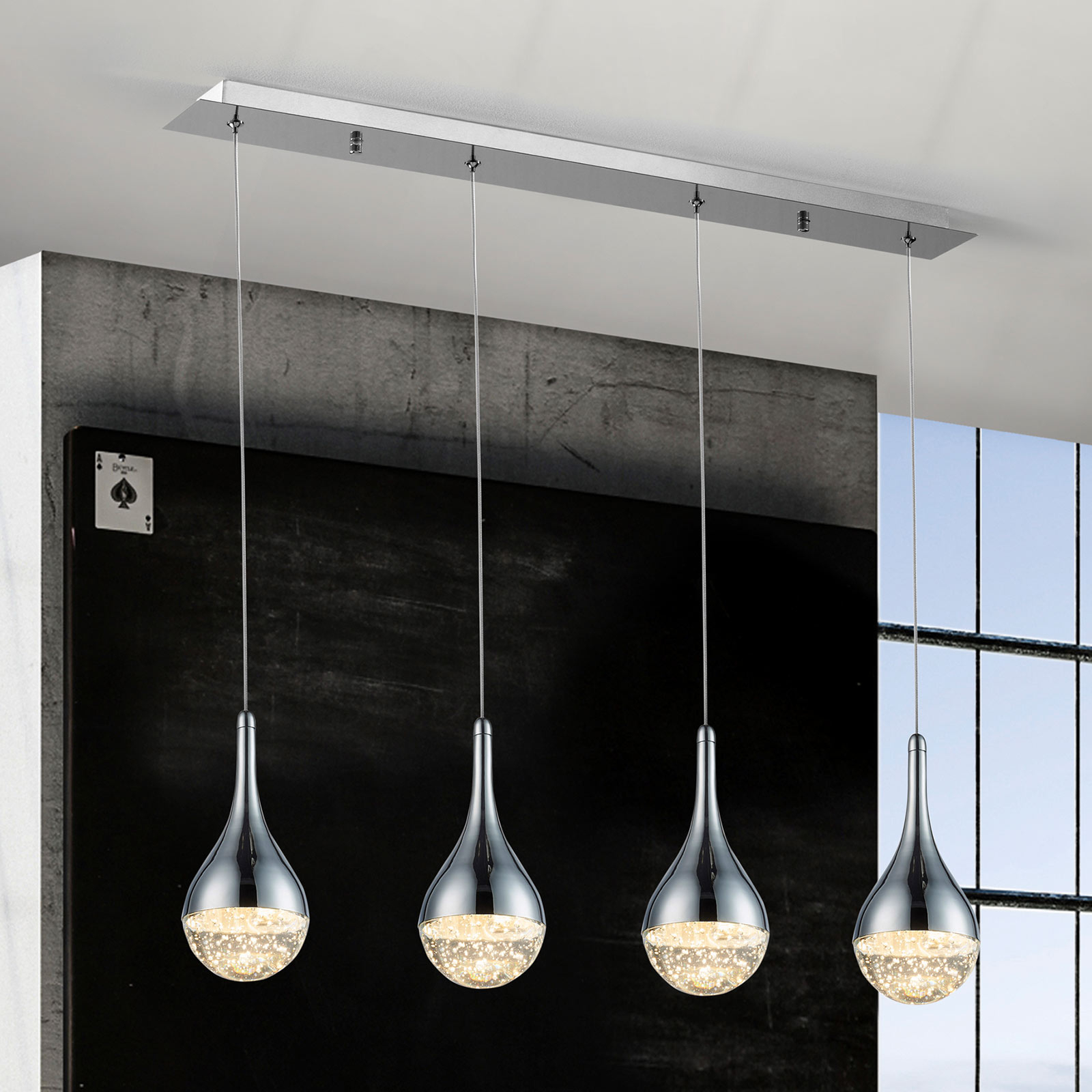 LED-hänglampa Elie, 4 lampor