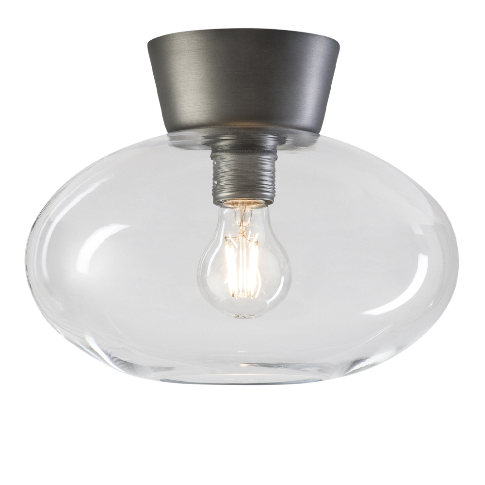 BELID - Bullo Taklampa Plafond 27 cm Oxid Grå/Klar Glas