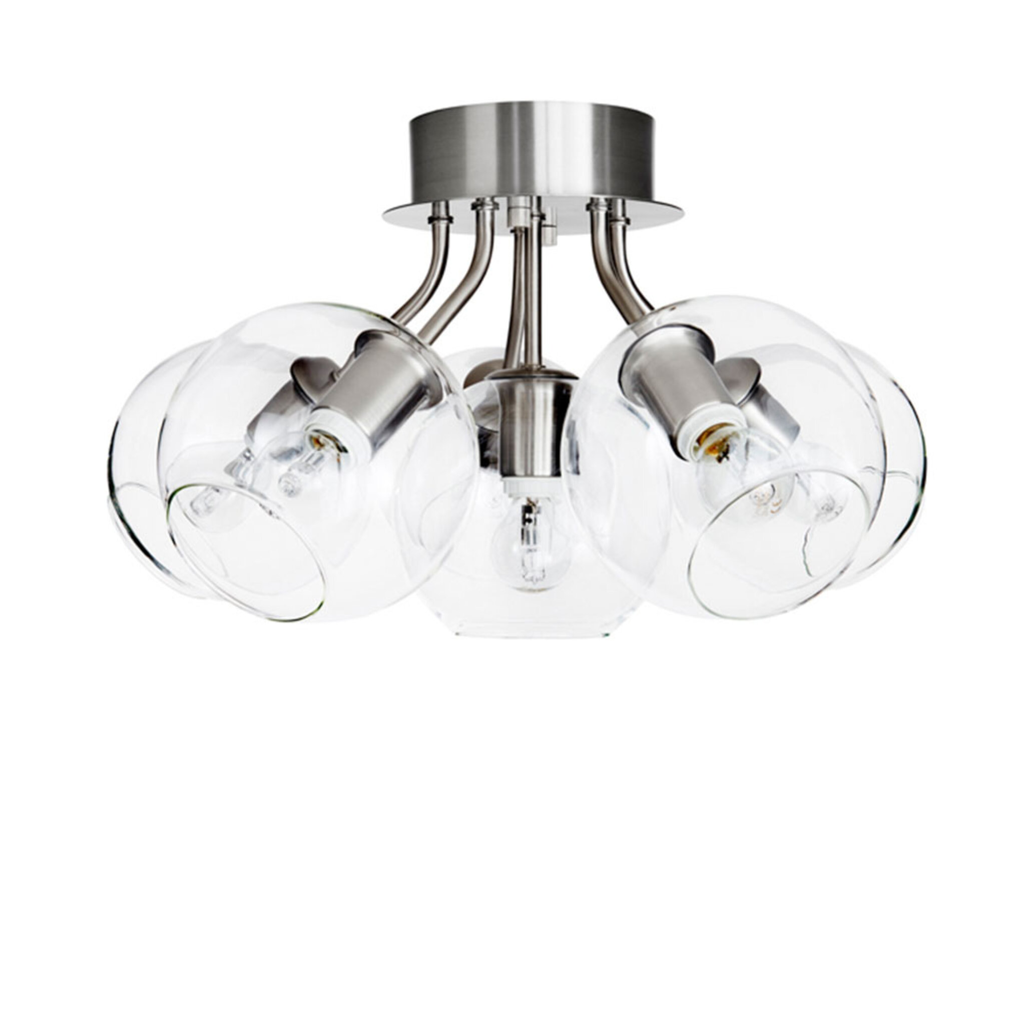 Plafondlampa Tage 50, Nickel/klar