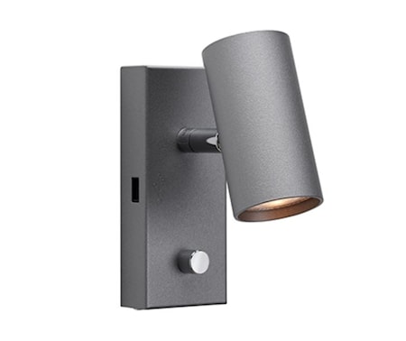 Tyson Vägg USB höger grafit LED sladd ut ner
