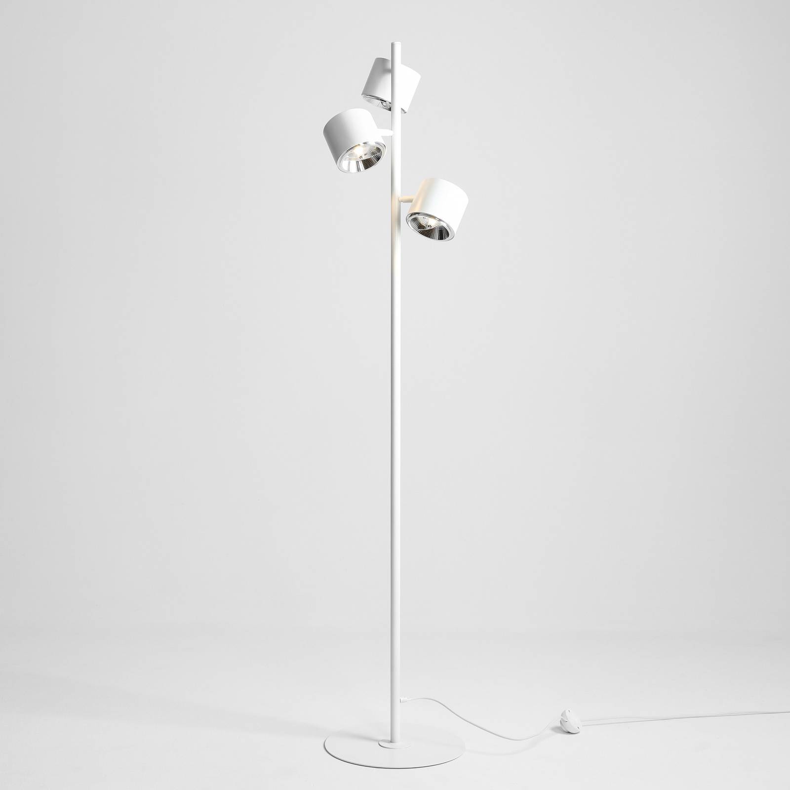 Golvlampa Bot, vit, 3 lampor