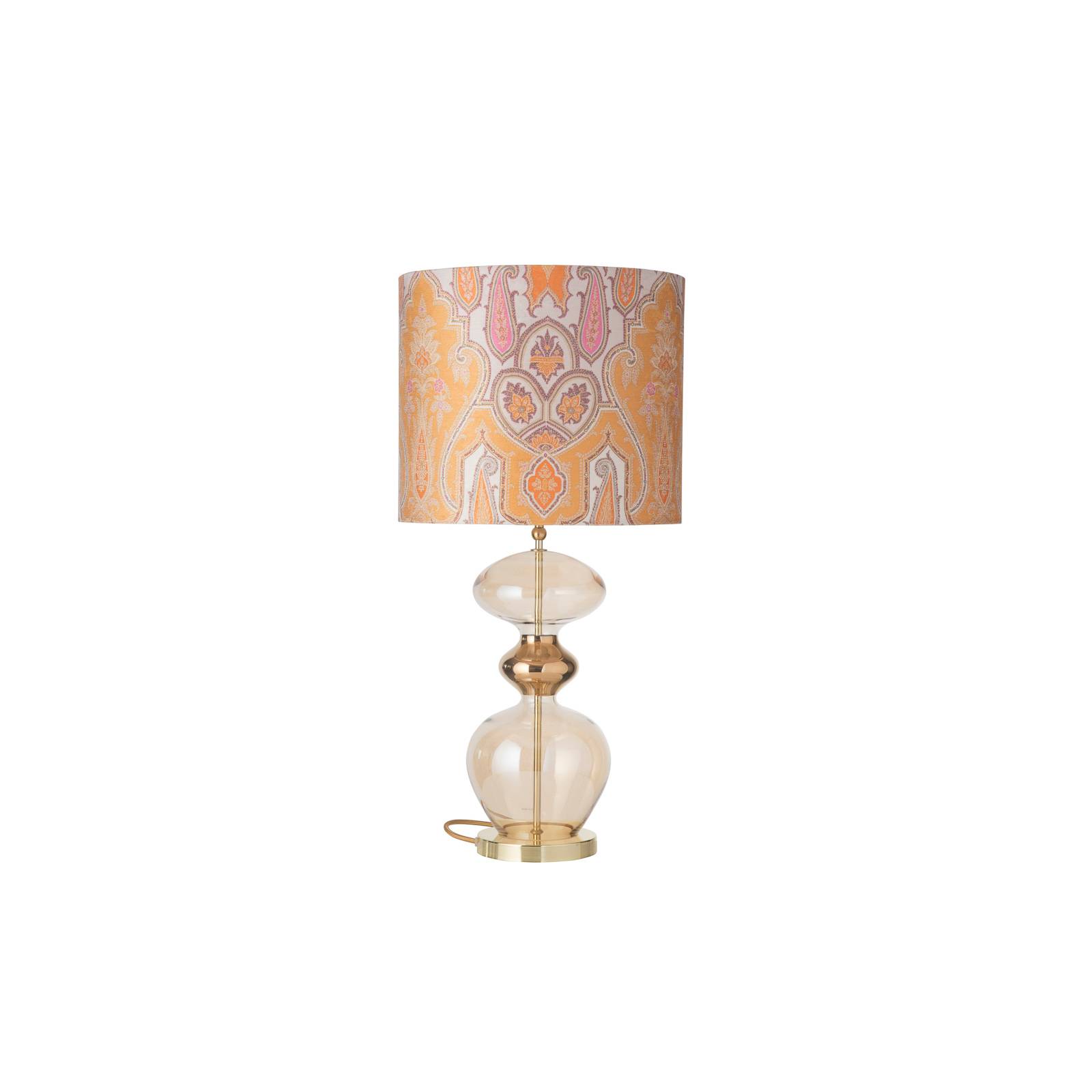 EBB & FLOW Futura bordslampa, Brocade gul/rosa