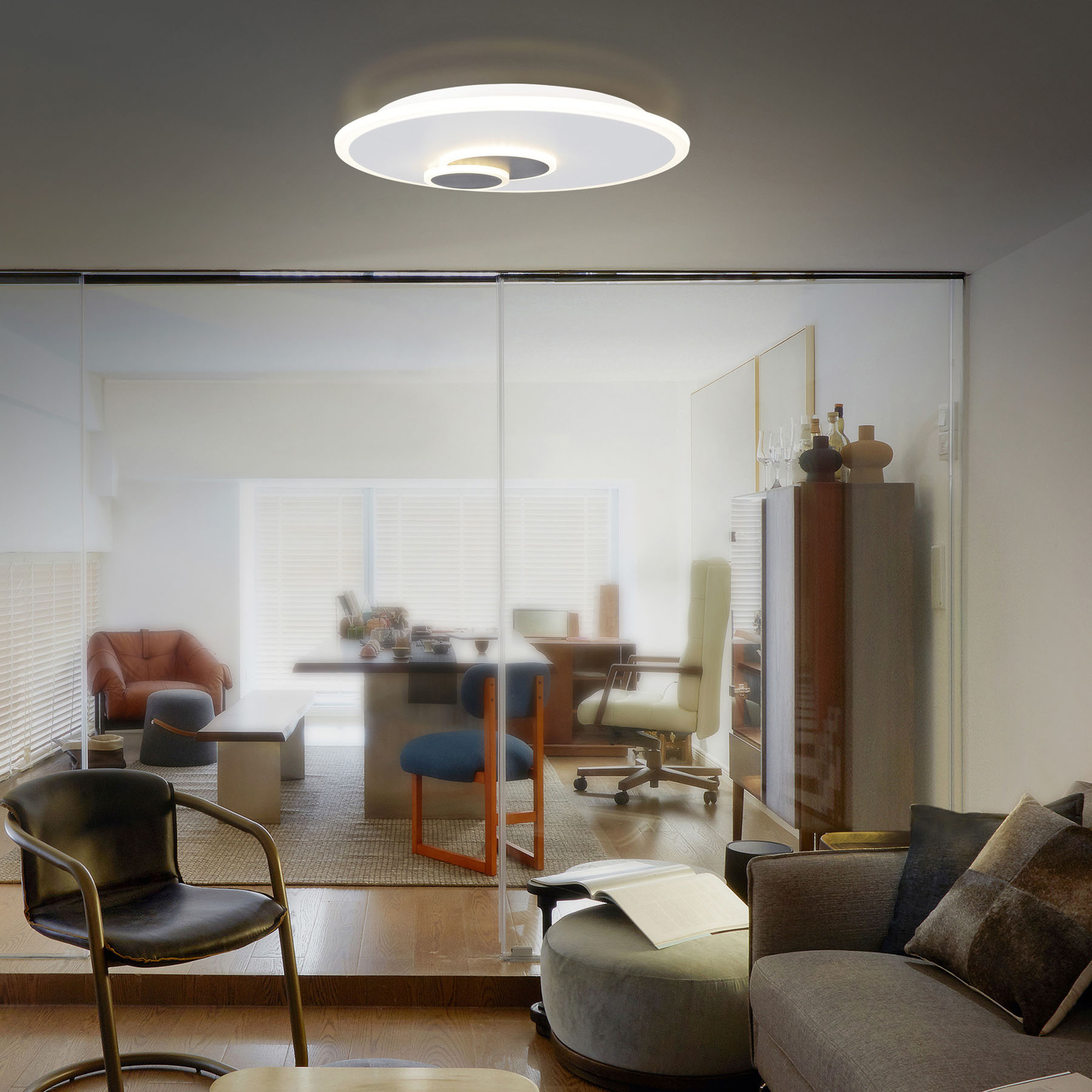 LED-taklampa Aarhus, dimbar via väggkontakt