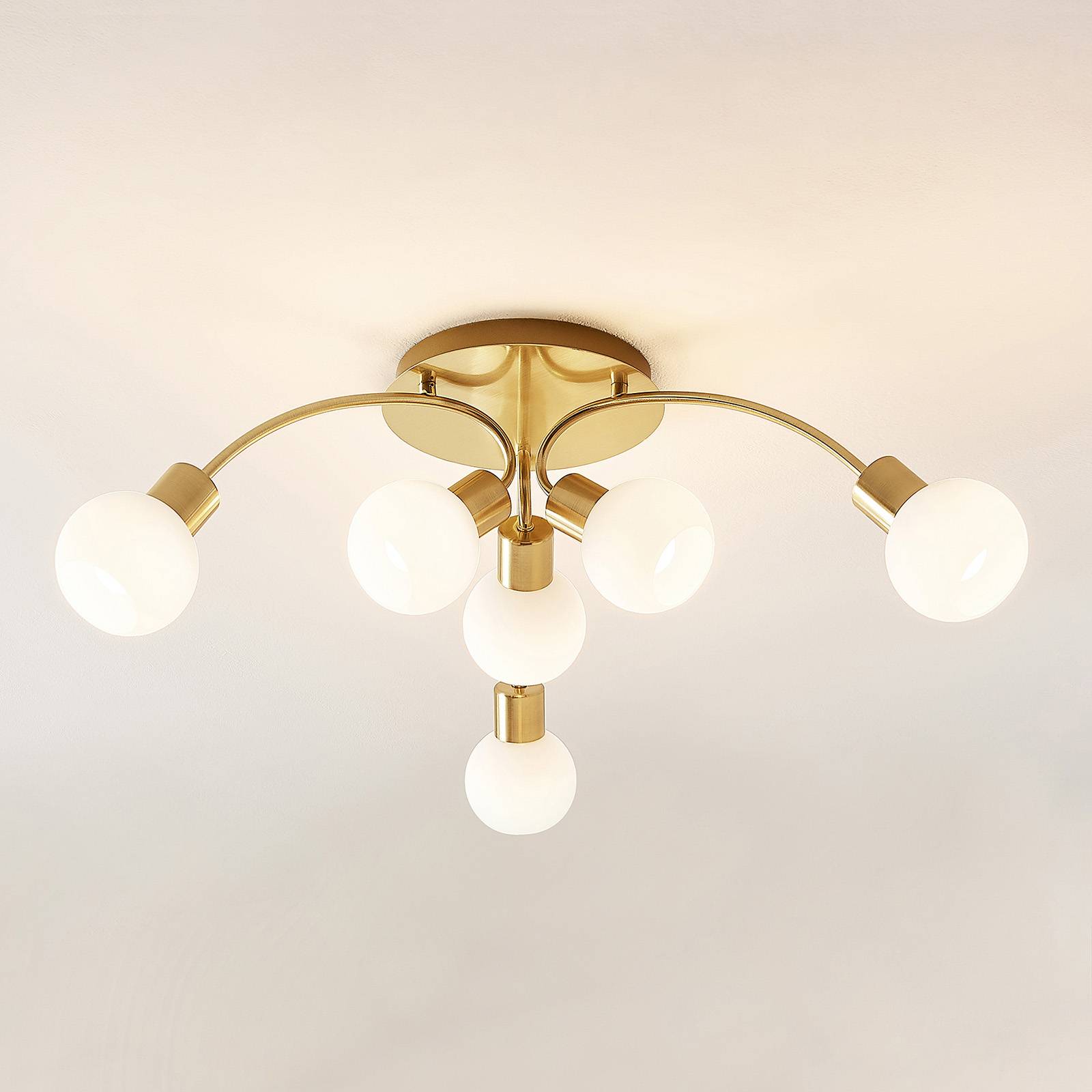 Lindby Tancerdi LED-taklampa i mässing