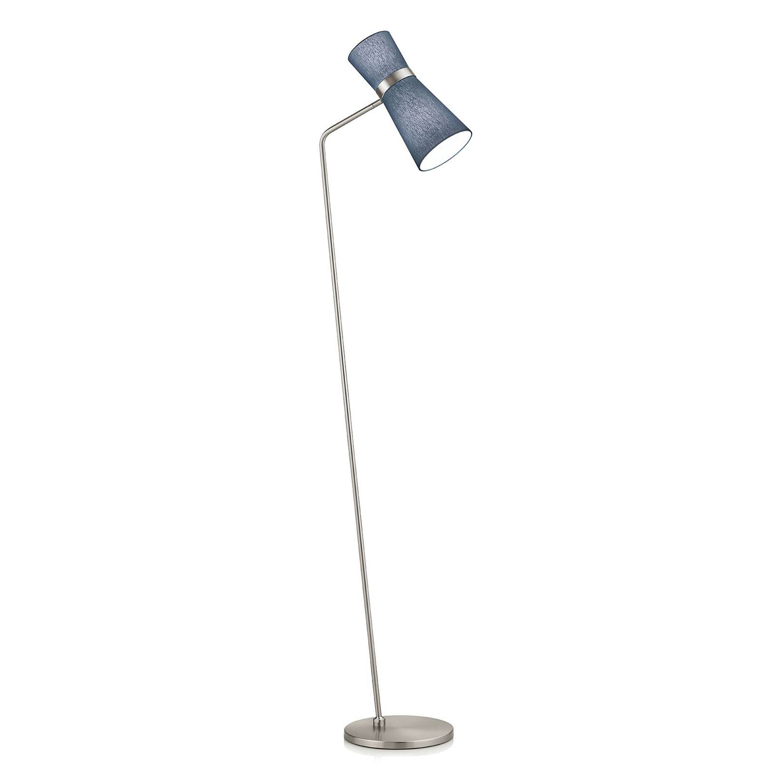 Golvlampa Yuna-S mattnickel spruce blue, rörlig