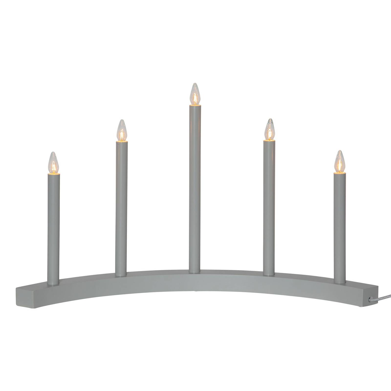 Ljusstake Accent, 5 lampor, ljusgrå