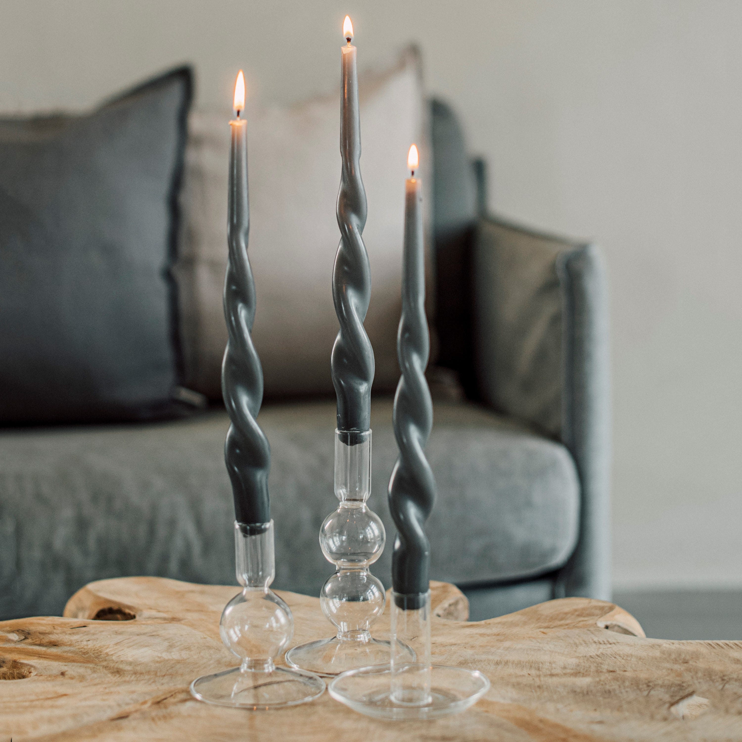 Ljusstake Glas Spira Låg