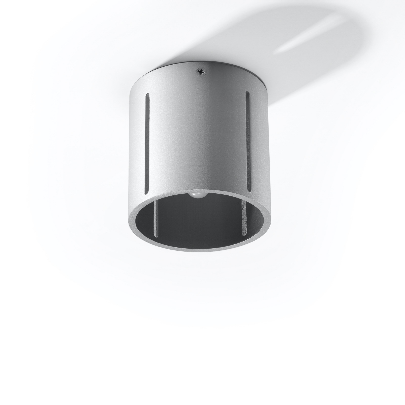 Taklampa Topa som grå cylinder