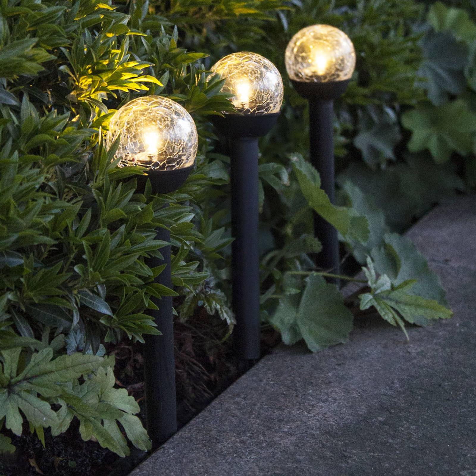 LED-solcellslampa Roma, 3-pack