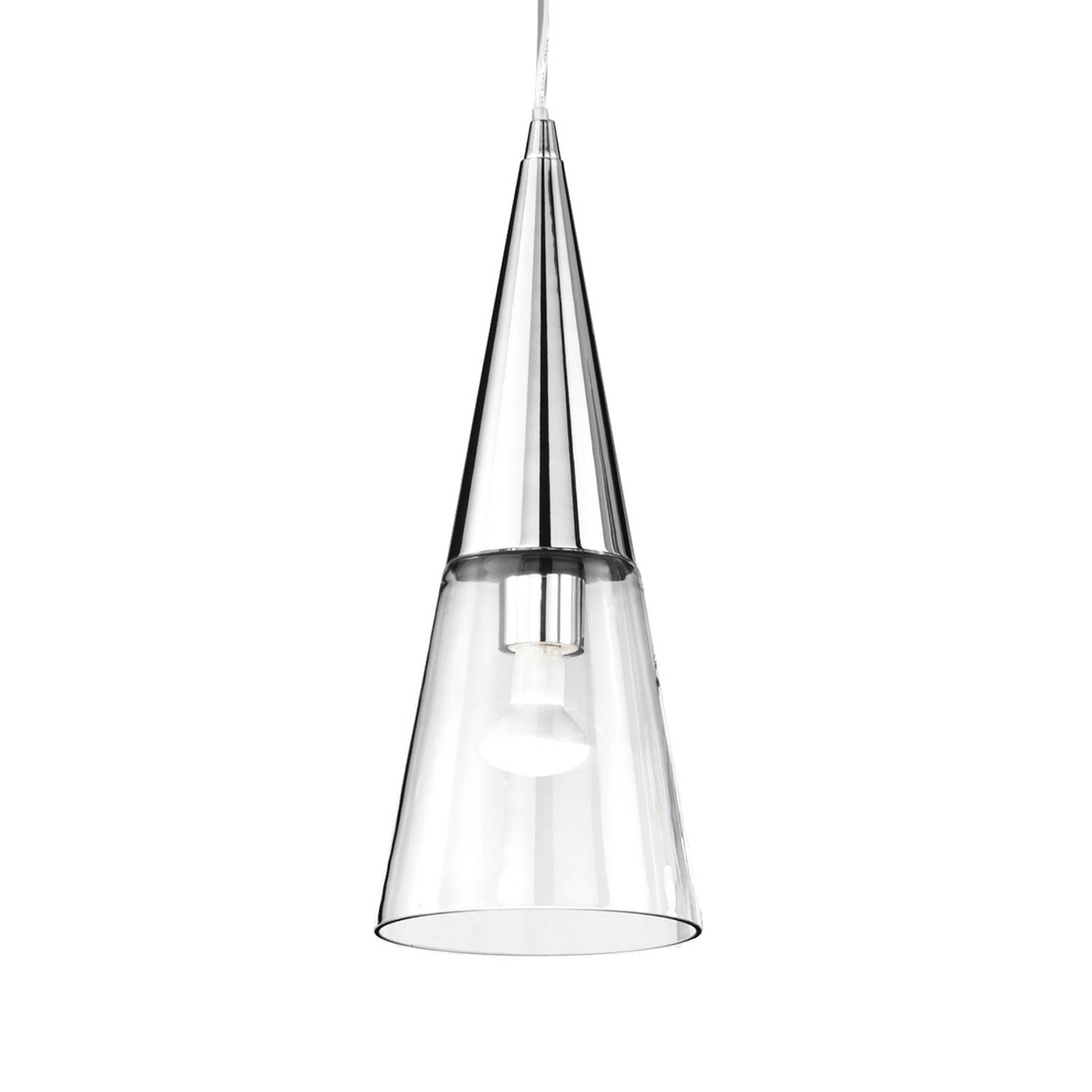 Hänglampa Cono 1 lampa krom/transparent