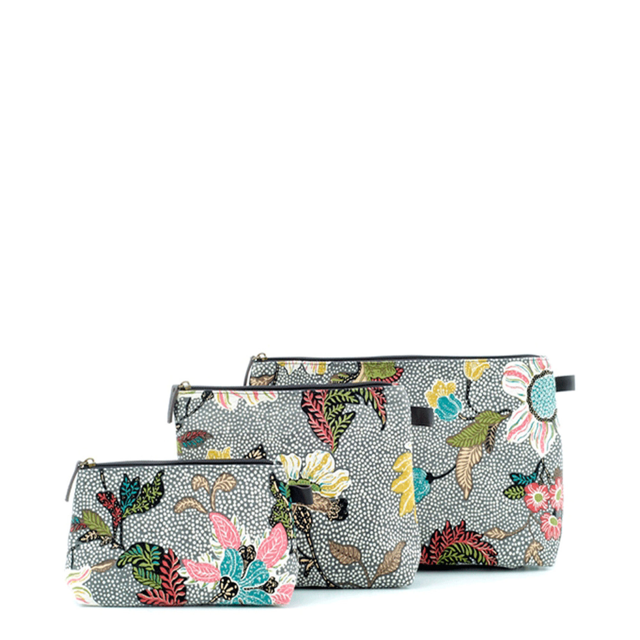 Grey Flower Linen Medium