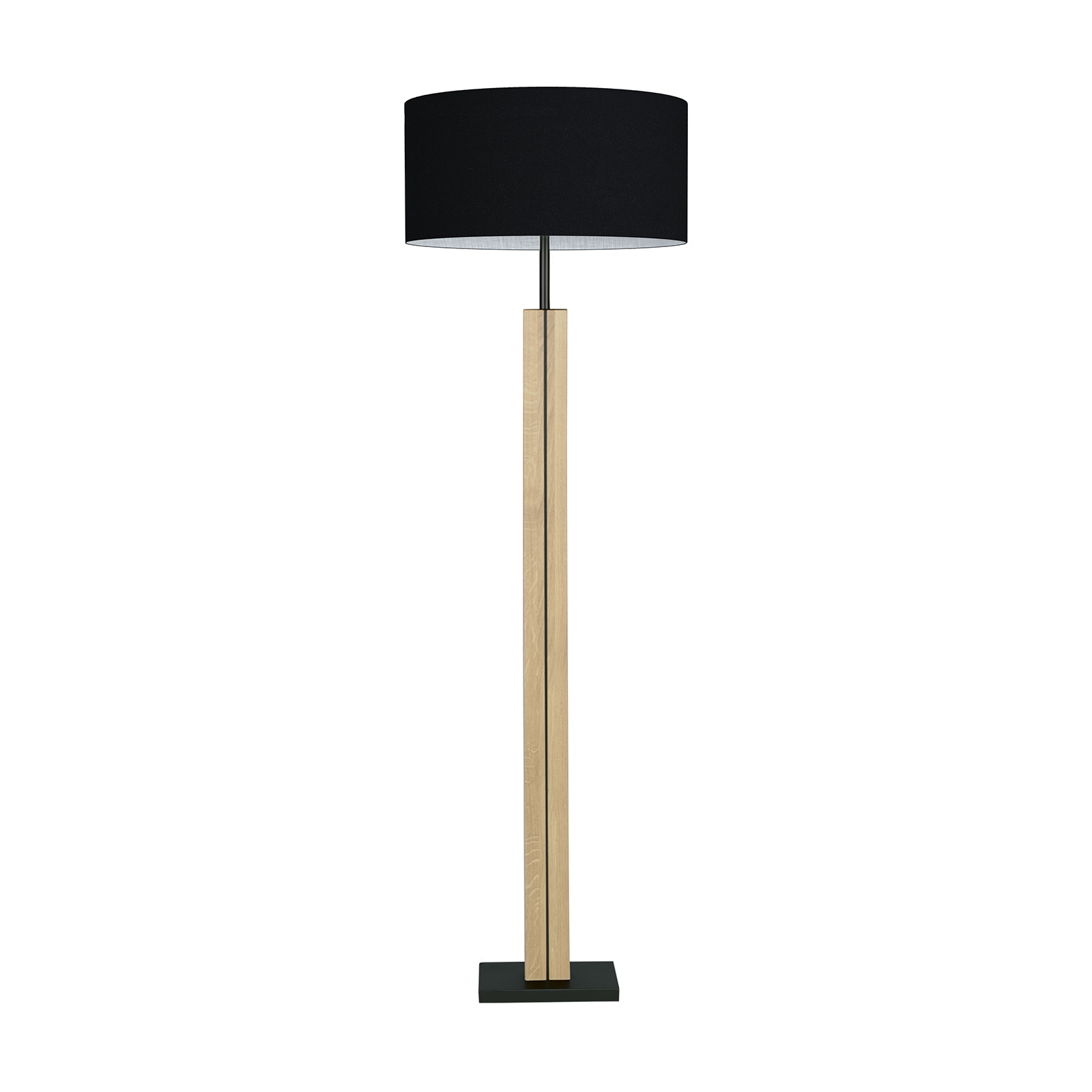 HerzBlut Dana golvlampa, naturlig ek, svart