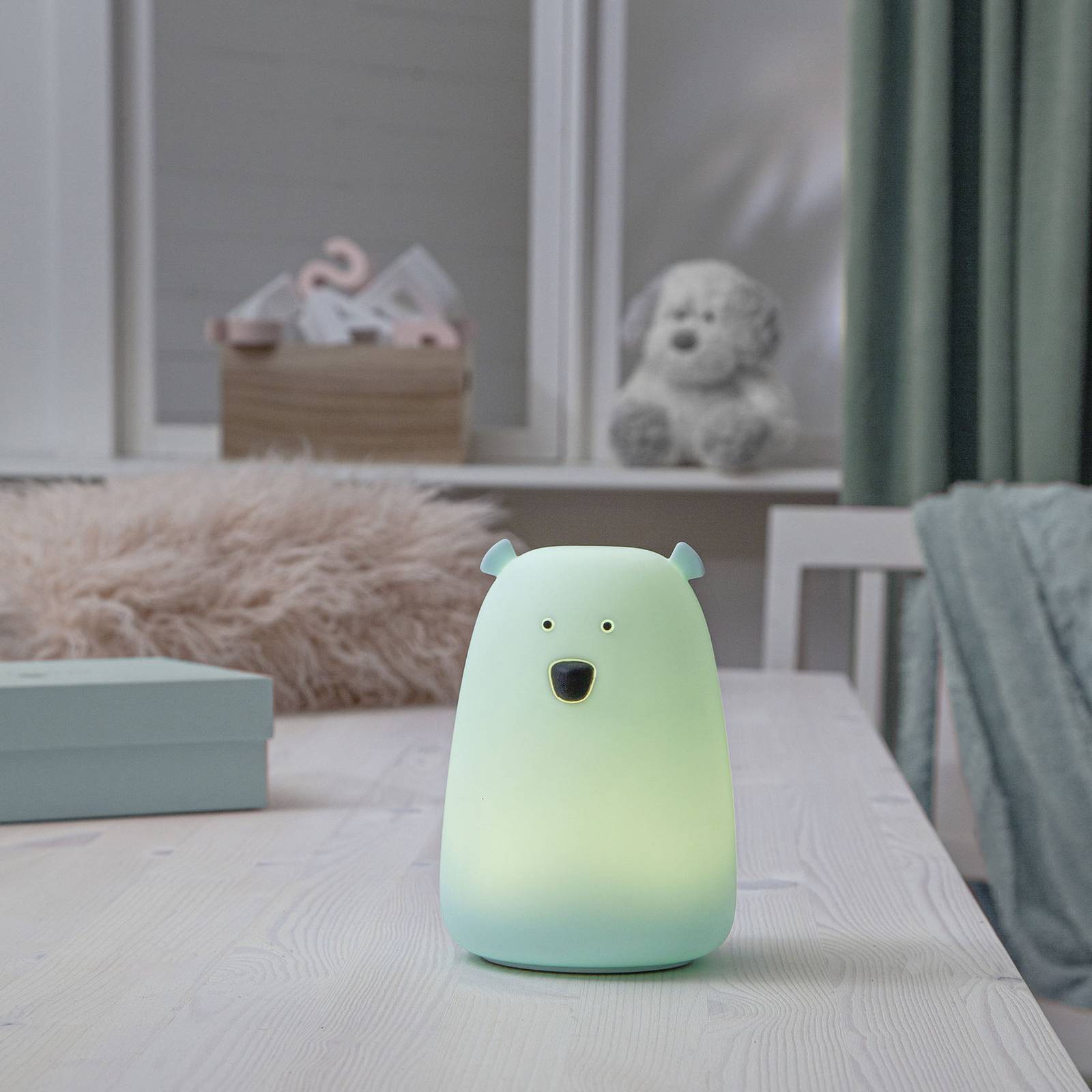 LED-bordslampa Big Bear, nattlampa, färgförändring