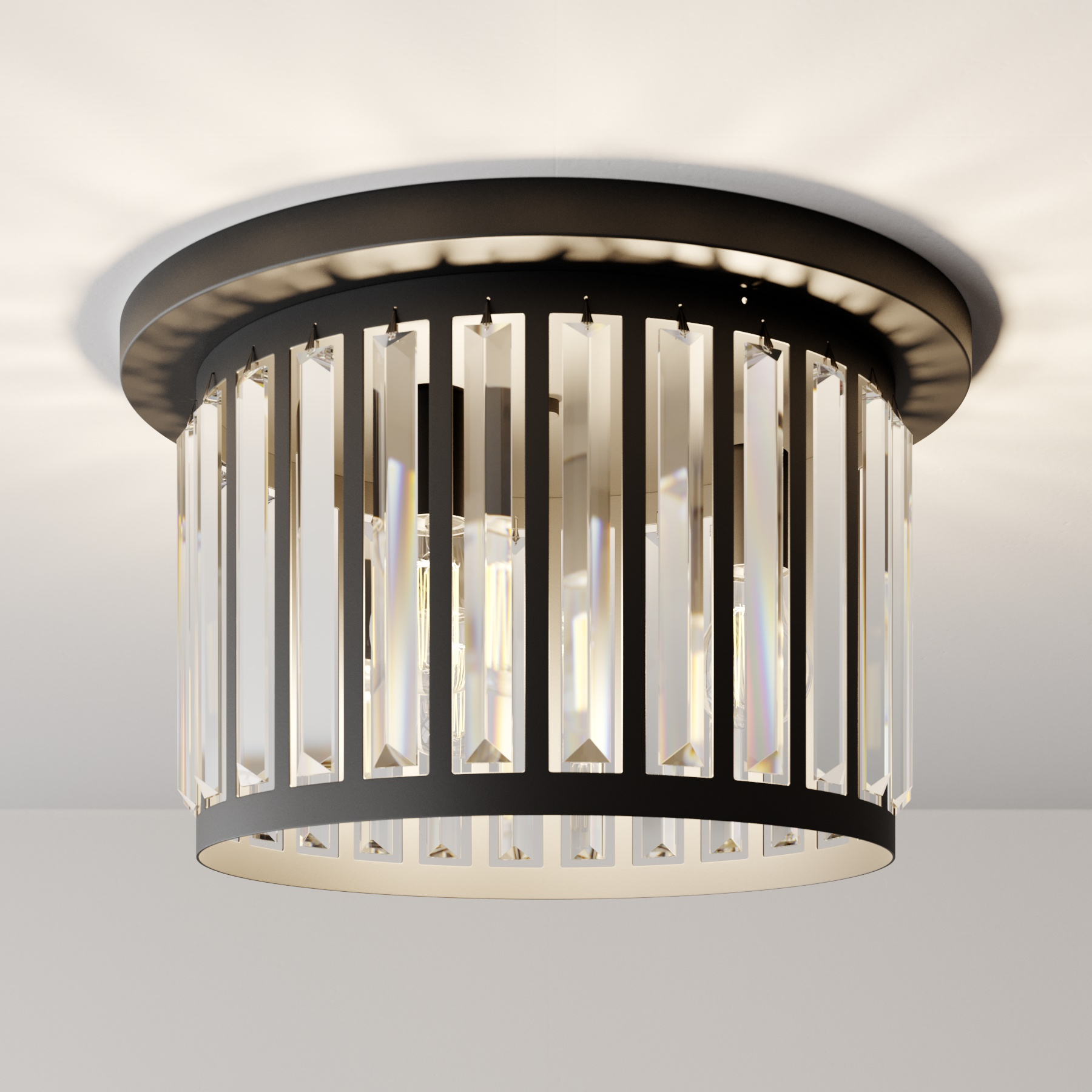 Taklampa Elevato, Ø 44 cm, svart
