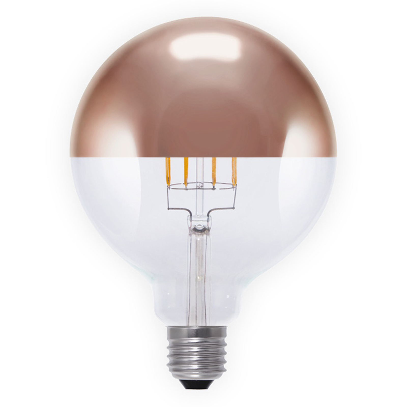 E27 8W 926 LED-toppreflektor Globe G125, koppar