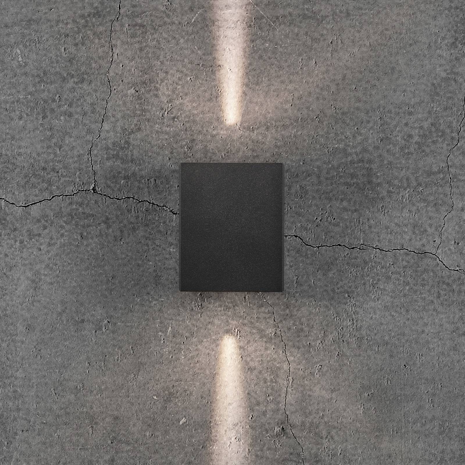 LED-utomhusvägglampa Canto Kubi 2, 10 cm, svart