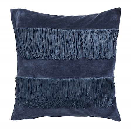 Kuddfodral Fringes - Dark blue