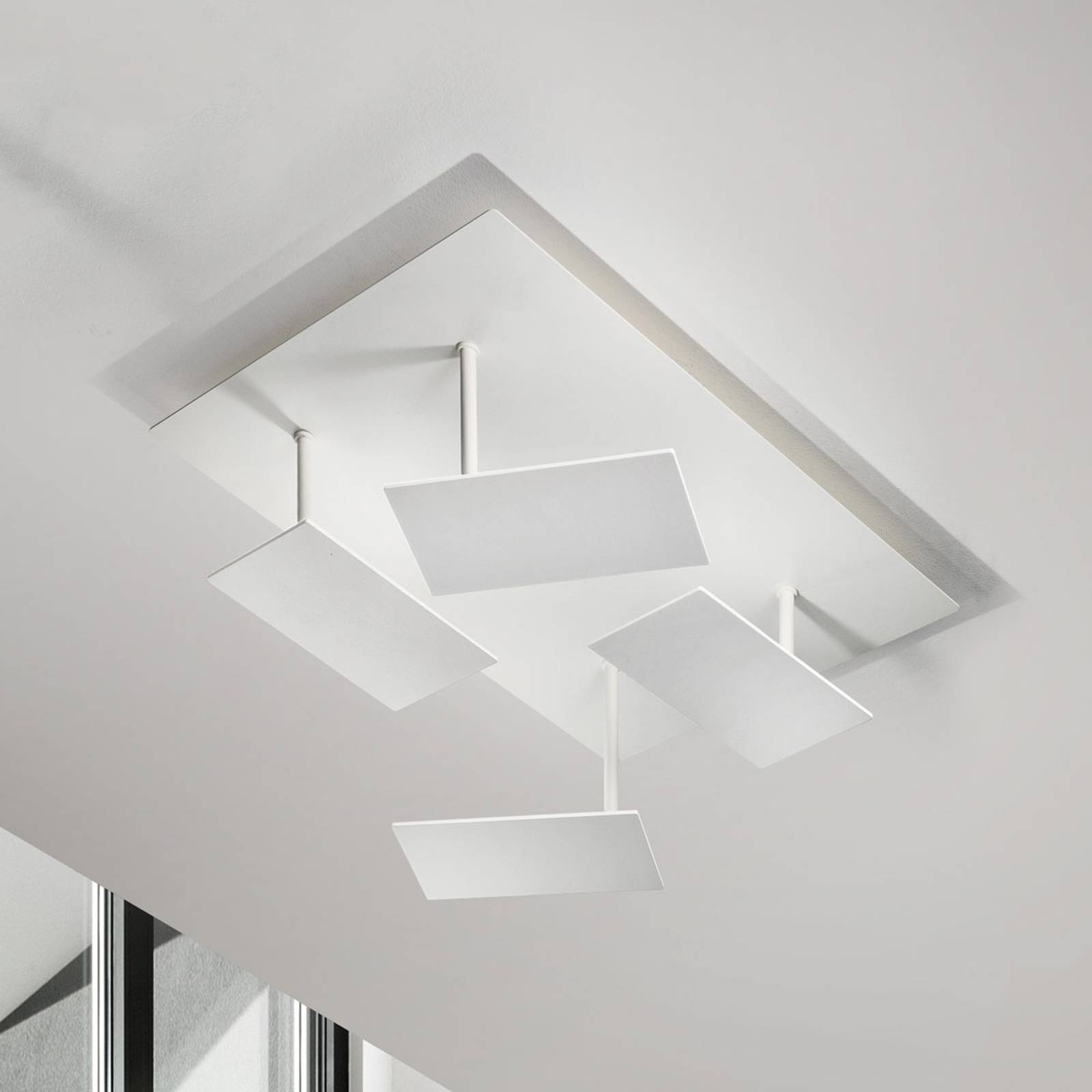 Vit, modern LED-taklampa Time, justerbar