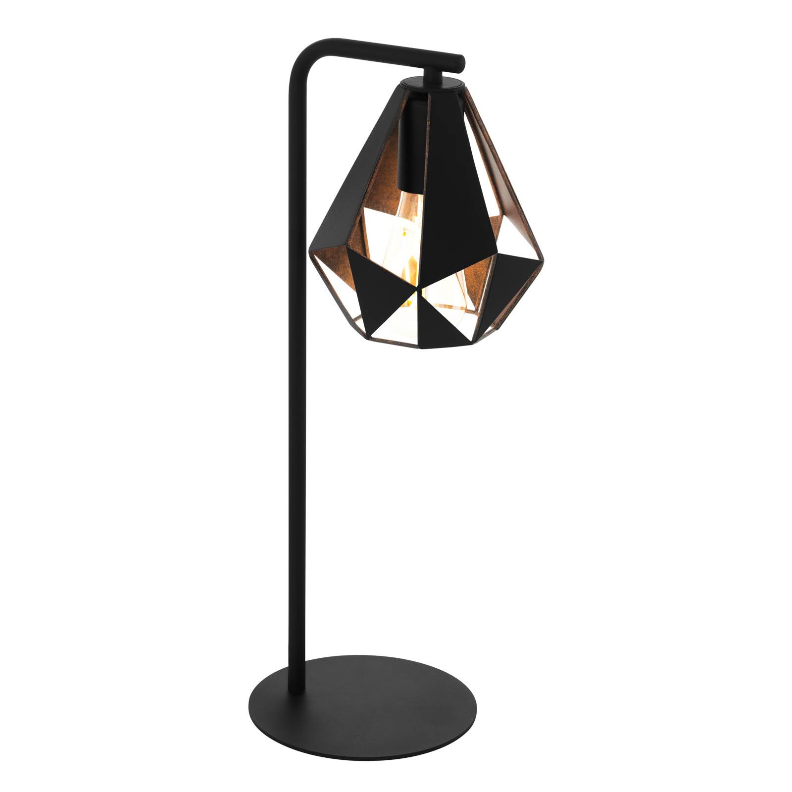 Bordslampa Carlton 4 i svart/koppar
