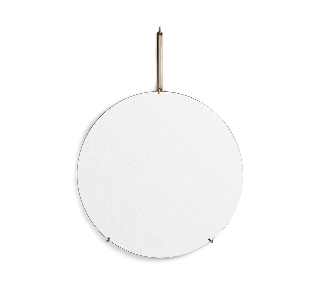 Spegel Ø70cm WALL MIRROR brass, MOEBE