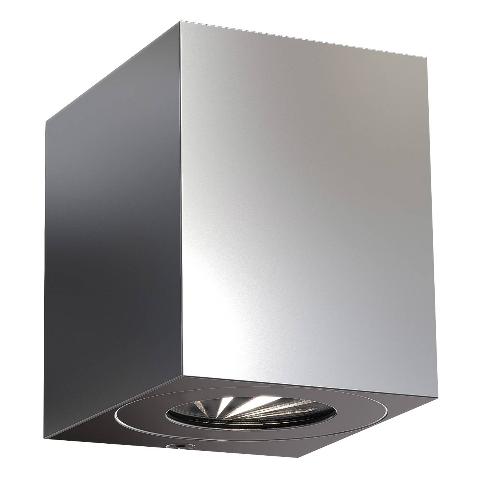 LED-utomhusvägglampa Canto Kubi 2, 10 cm, stål