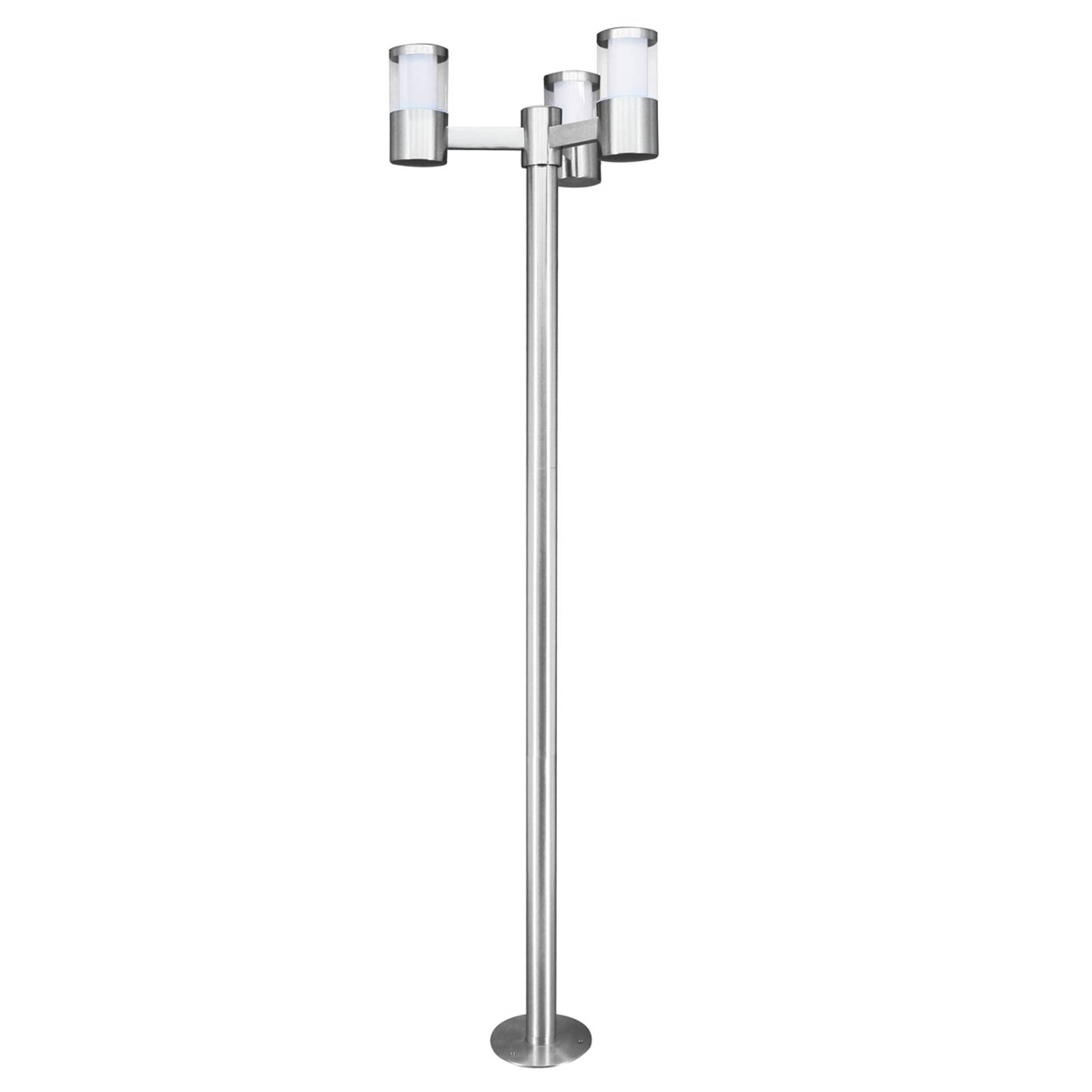 Modern LED-mastlampa Basalgo i rostfritt stål