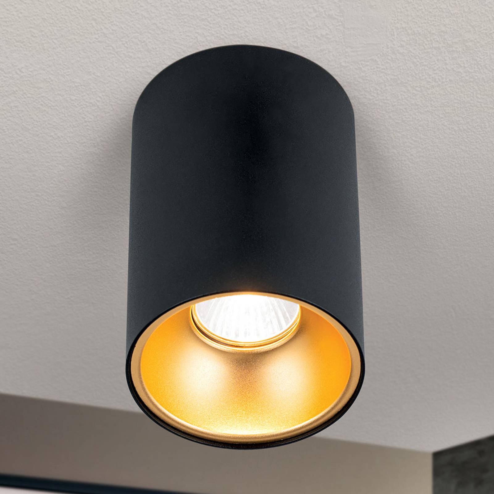 Takspotlight Starlight, rund, svart