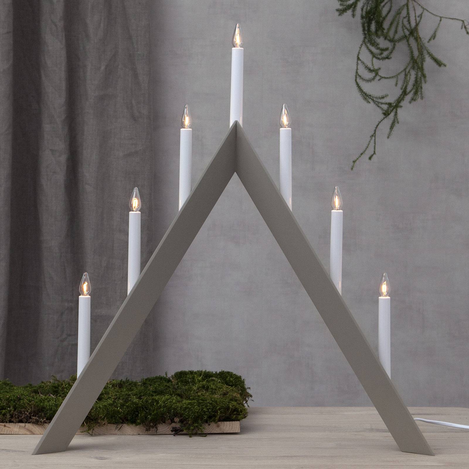 Ljusstake Arrow, A-formad, 7 lampor, grå