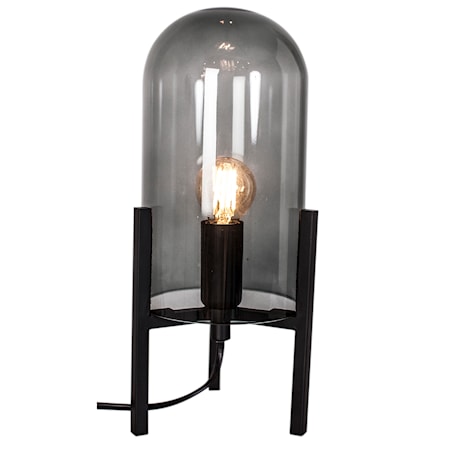 Bordslampa Smokey - Svart matt/rökgrå