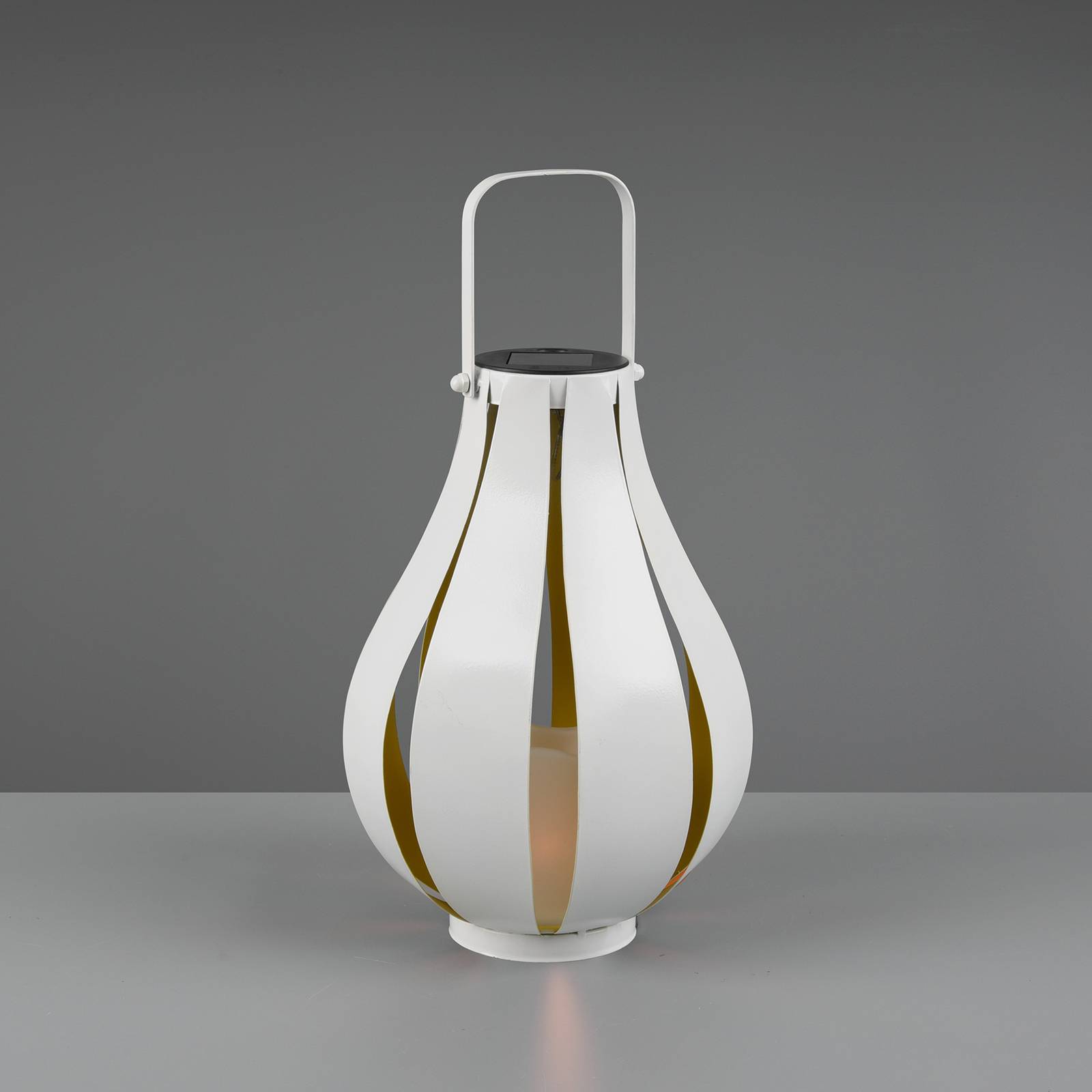 LED-bordslampa med solcell Montero, batteri, vit
