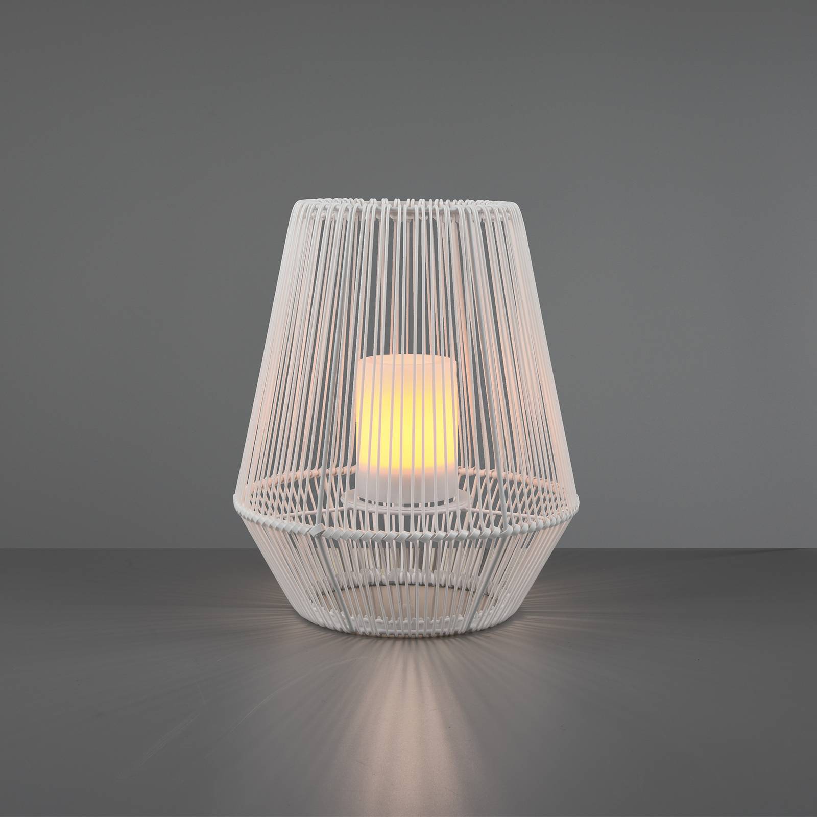 LED-bordslampa med solcell Mineros, vit, 30,5 cm