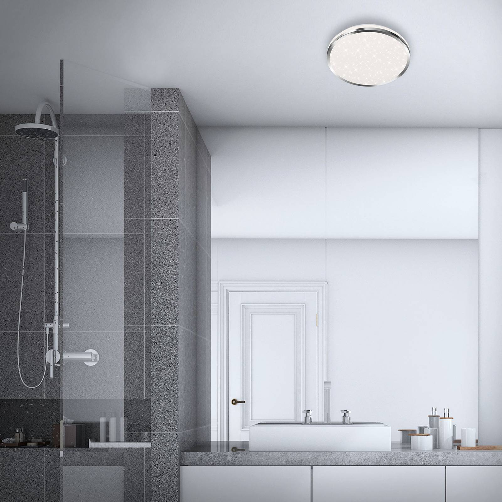 LED-taklampa 3403 IP44 stjärndekor, Ø 28 cm
