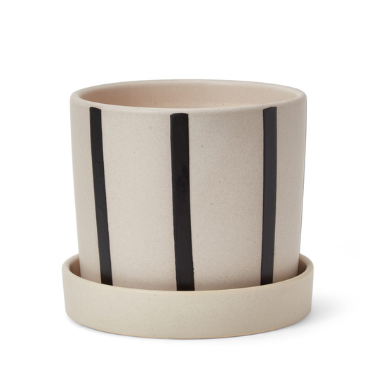 Kruka/Fat Flora Stengods 17,5cm Rand Svart