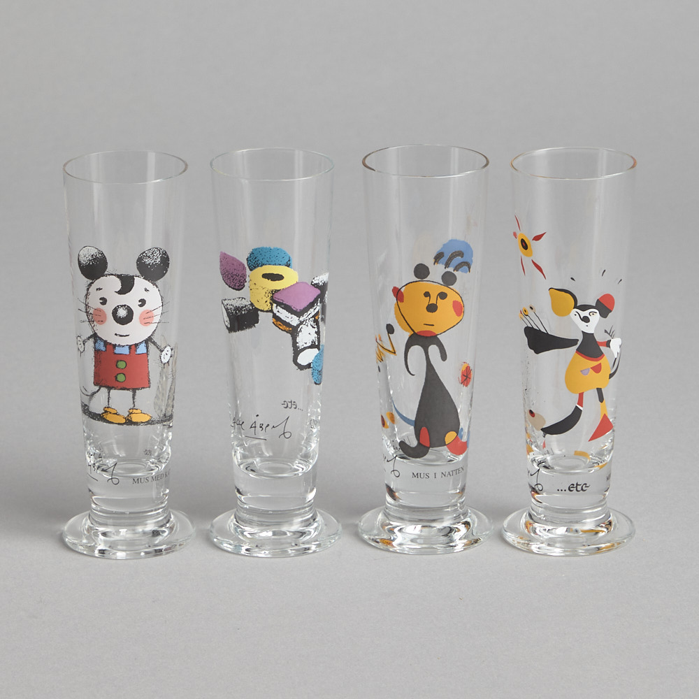Vintage - SÅLD "Musen" Snapsglas 4 st Lasse Åberg