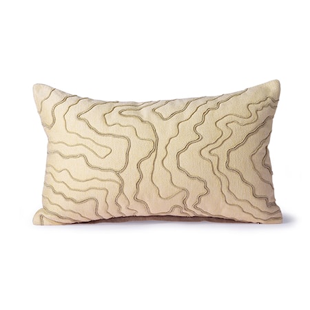 Cream Kudde m stitched lines 30x50 cm