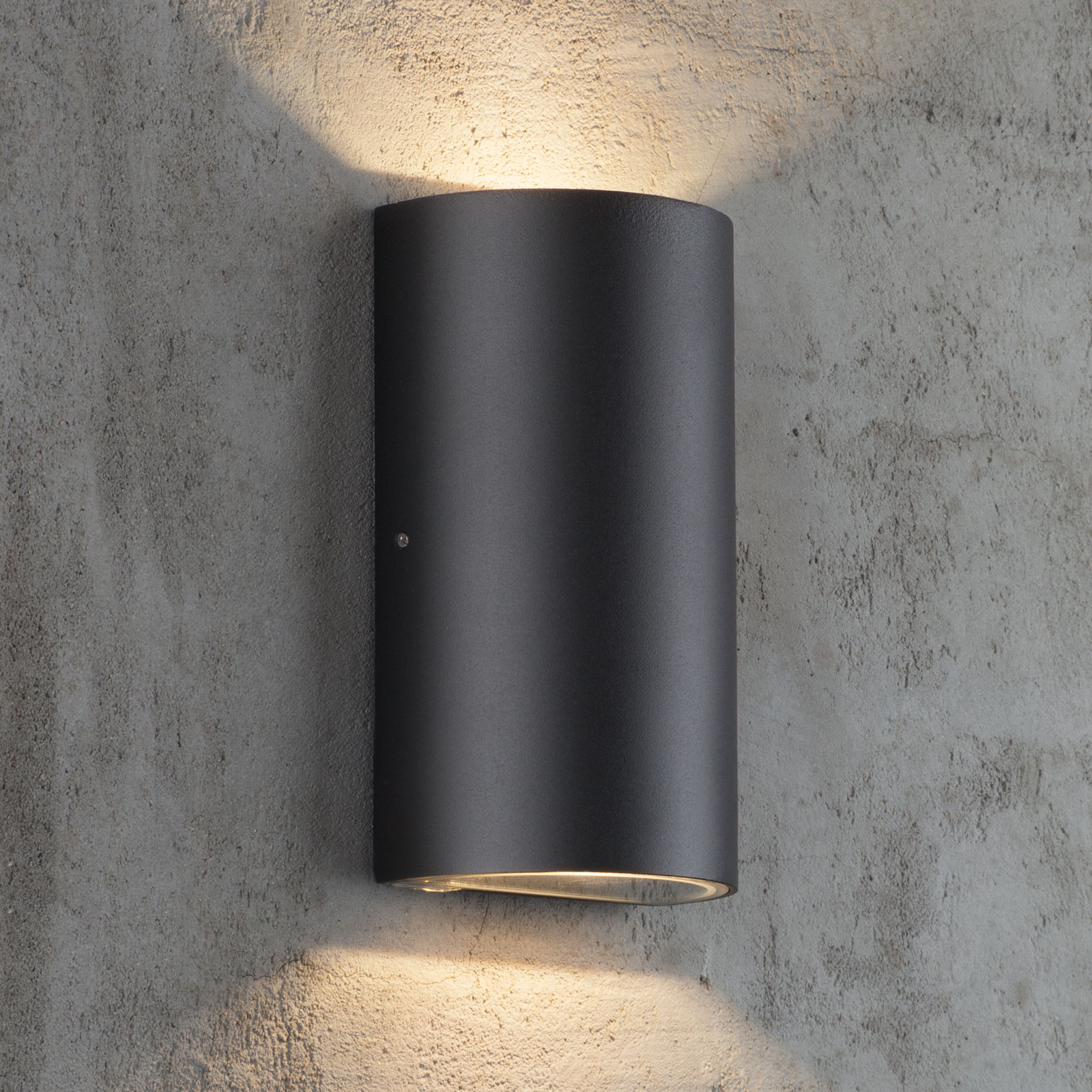 LED-utomhusvägglampa Rold, rund form